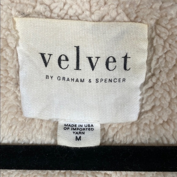 Velvet Hoodie M Brown Sherpa Zip-Up by Graham & Spencer Cozy Streetwear Jacket - Picture 4 of 8